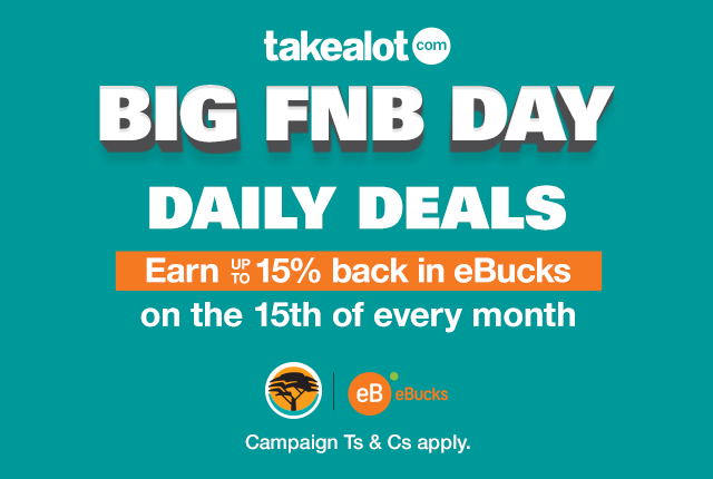 takealot.com and FNB launch Big FNB Day!, up to 15% back in eBucks earnings