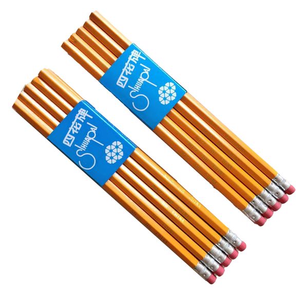 Hexagonal Pencils with Erasers for Student Sketching