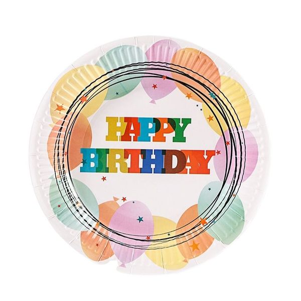 iKids Party Paper Plate Circle Balloon 7" Set of 10
