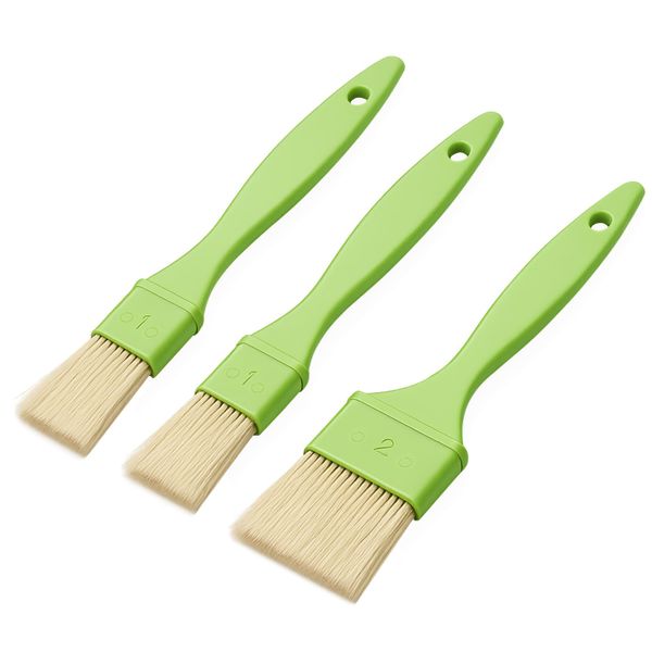 3 Pcs Pastry Brush Set, 1/1/2 inch Bristle Basting Brushes for Cooking