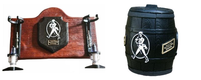 Johnny Walker Combo ( 2 x Optic Liquor dispenser &amp; Ice Bucket (Light Wood)