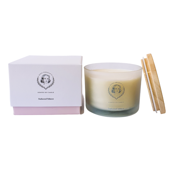 Anke Products -Teakwood Tobacco 370g Soy Candle in Gift Box