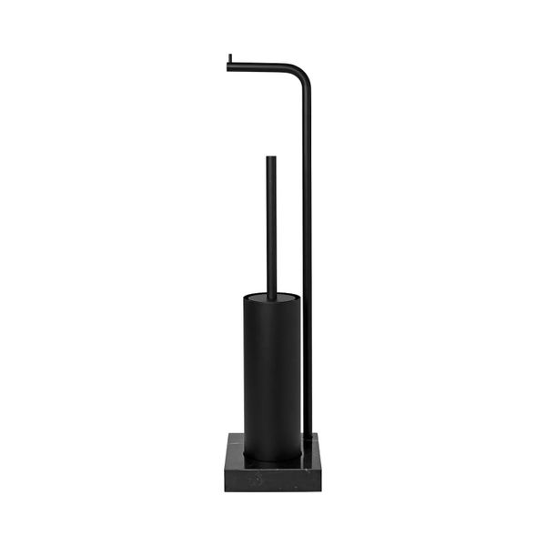 Blomus Toilet Roll Holder &amp; Toilet Brush Caddy in Scratch-Proof Black MODO