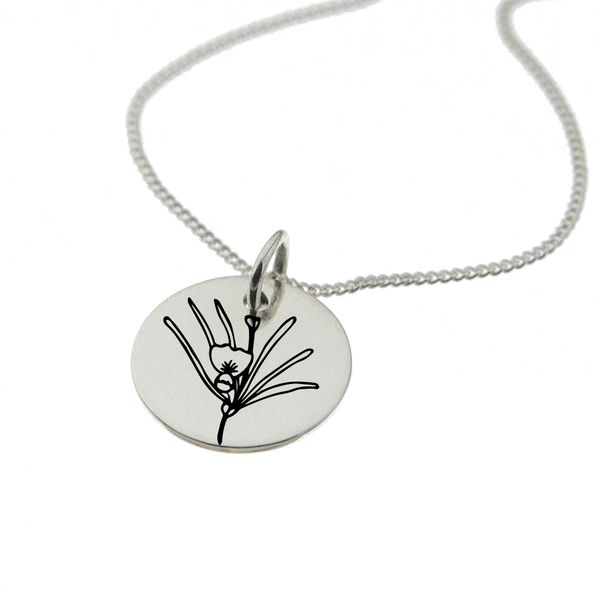 Rooibos Flower Sterling Silver Necklace