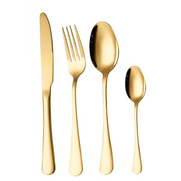 Dinnerware Set Gold Stainless Steel Cutlery Set Fork Knife Spoon Flatware