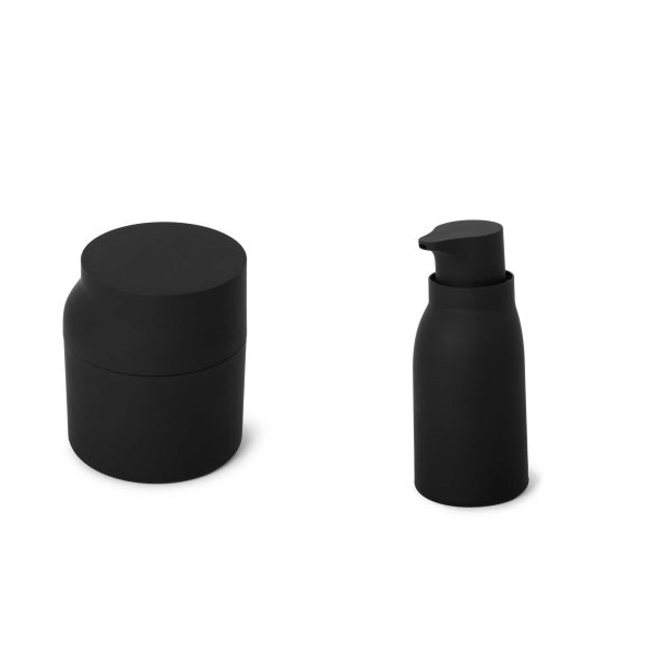 Black and ABS Plastic Lotion Dispenser and Cotton Jar Hug ABS