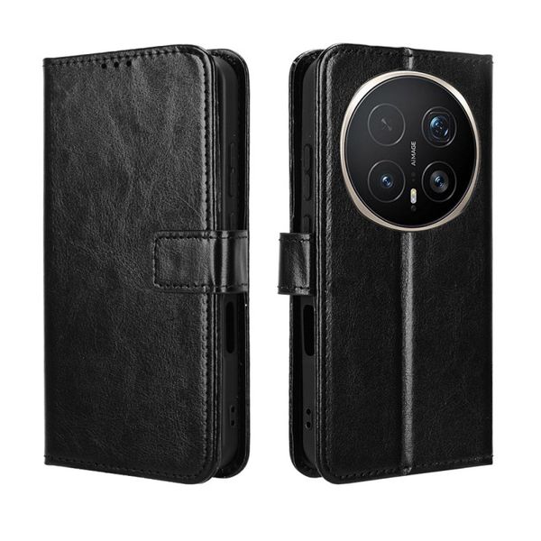 Crazy Horse Pattern Leather Case Compatible with Huawei Pura 80 Pro Plus