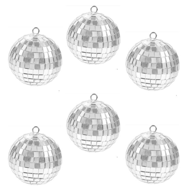 Decor 6cm Glass Mirror Balls for Festival Party Ornaments Set of 6