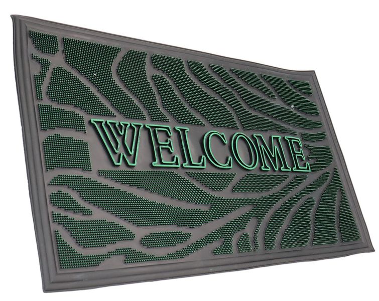45Cm x 75Cm Indoor / Outdoor Rubber Welcome Doormat - Dirt Trapper Door Mat