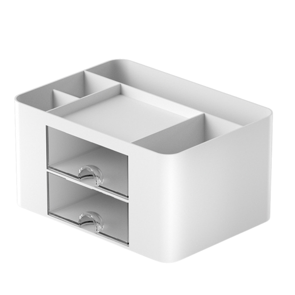 7 Compartment Desktop Storage Organizer with Drawers for Office and Home