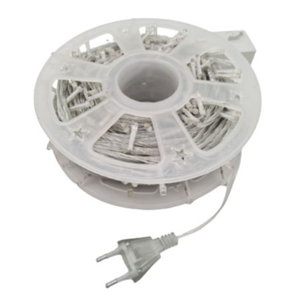 ZYF-D147 100M Warm White 9V String Fairy Light On White Cable With 8 Modes