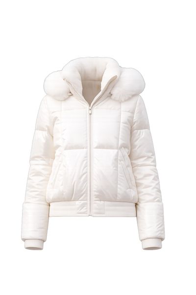 Women's Puffer Jacket with Faux Fur Hood