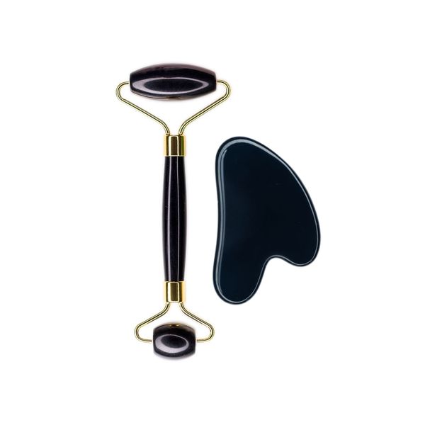 Beauty By Zar 100% Crystal and Gua Sha Set - Obsidian