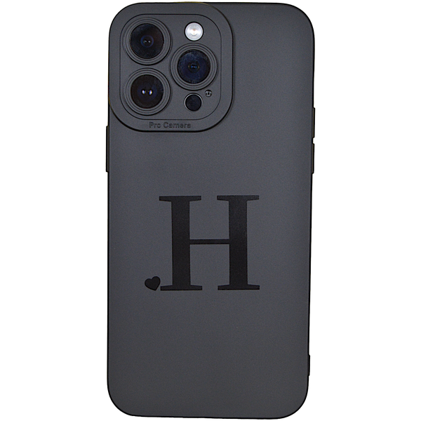 Black - Phone Case with Initial H &amp; Pro Camera - Iphone 14 Pro Max