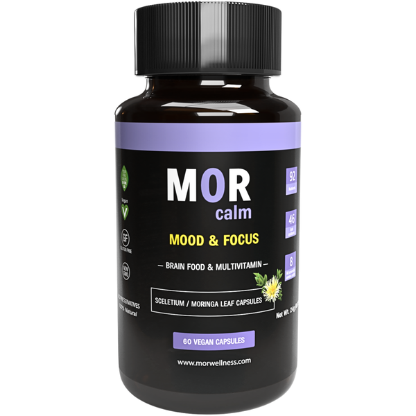 MOR Calm Mood &amp; Focus Supplement Sceletium &amp; Moringa 60 Vegan Capsules