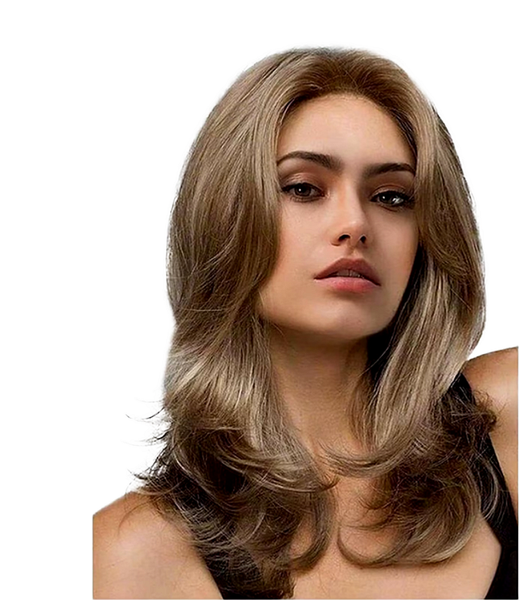 Ladies' Wig, Silk Material, Heat-Resistant, Dark Golden