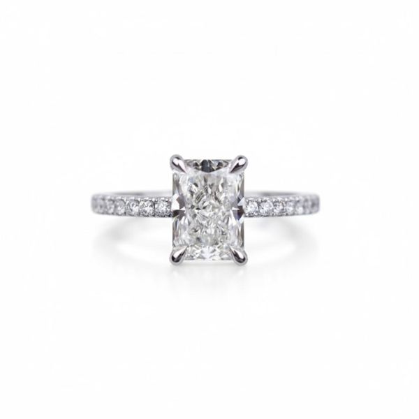 Omura 1ct Radiant Cut Lab Grown Diamond Ring - 925 Sterling Silver