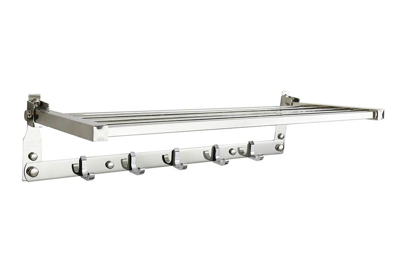 Elegant Folding Towel Rack Square With Hooks