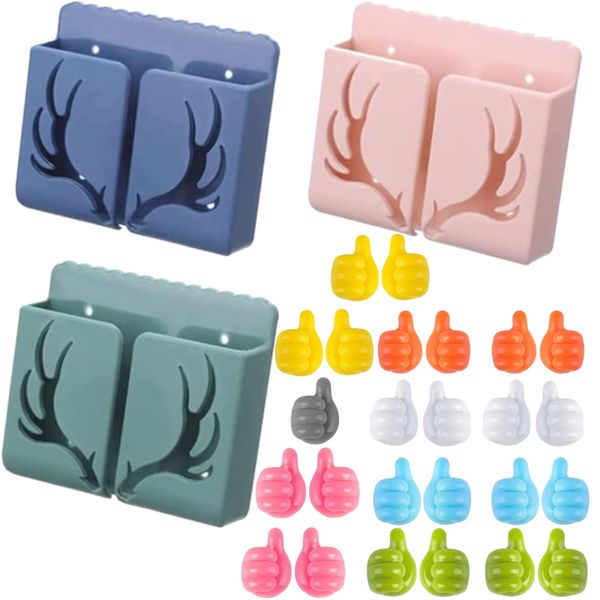Home Office Wall Mounted Antler Storage Box &amp; Cable Organiser - Set of 28