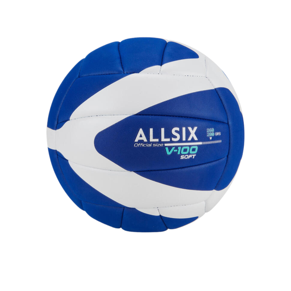 Allsix Volleyball V100 Soft 260-280g for Over 15's - Blue/White
