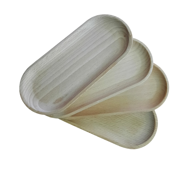 Beechwood Oval Serving Trays - Set of 4