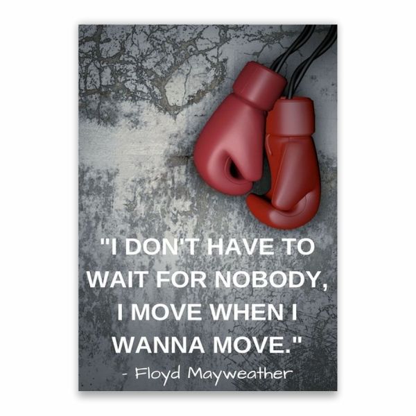 Mayweather Boxing Gloves Quote Poster - A1