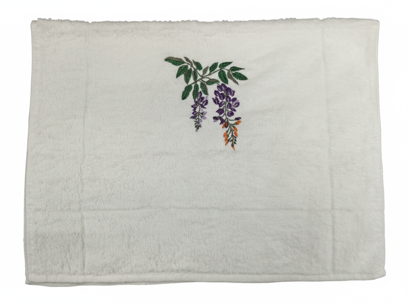 Embroidered Wisteria Flower Hand Towel
