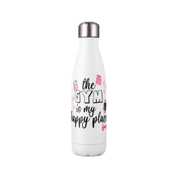 The Gym Is My Happy Place Double Wall Stainless Steel Water Bottle - 750ml