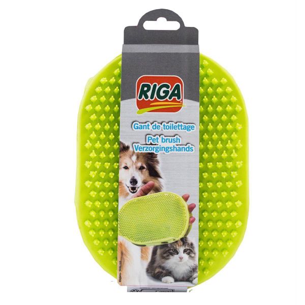 Riga Pet Rubber Grooming/Deshedding Glove Mitten Tool For Dogs And Cats