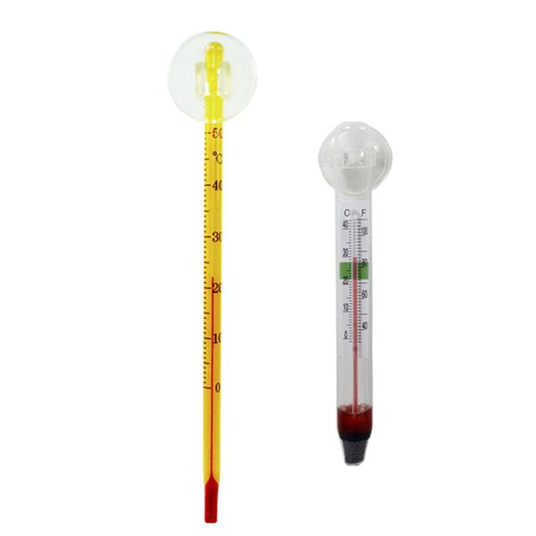 2PCS Aquarium Waterproof Submersible Glass Thermometer - Analog Display