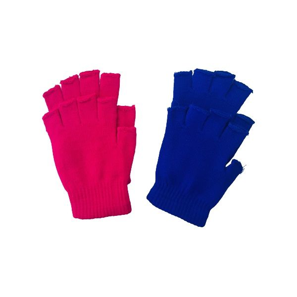 Kids/Young Adult Stretchy Winter Fingerless Gloves (Set of 2) Black &amp; Grey