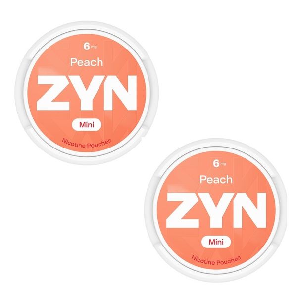Zyn Mini Nicotine Pouches - Peach 6mg - 2 Pack (30 Pouches)