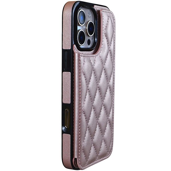 Pu Leather Phone Case with Card Holder - Iphone 16 Pro - Classic Black