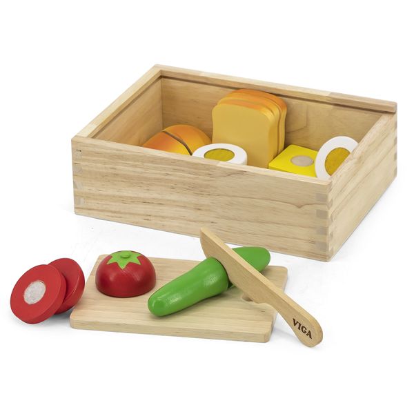 Viga Cutting Breakfast Wooden Playset