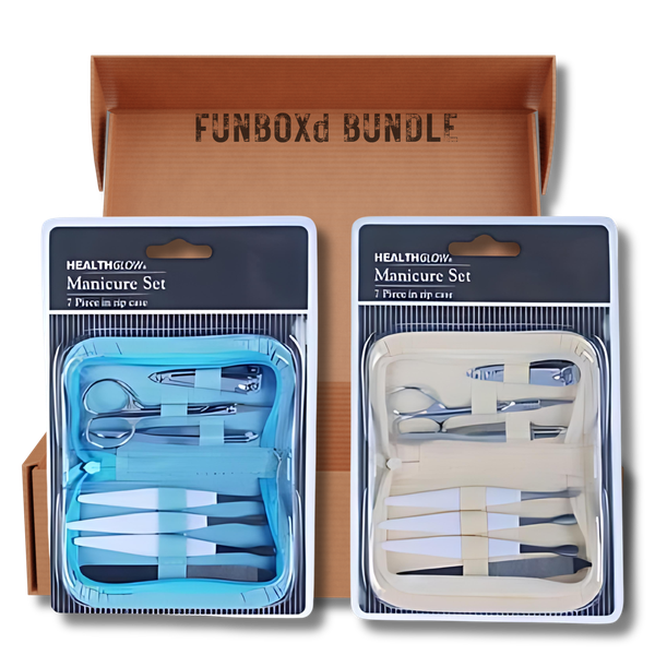 Luxury Nail Manicure Set 7pc+Bag Blister - Complete Nail Care Kit x 2