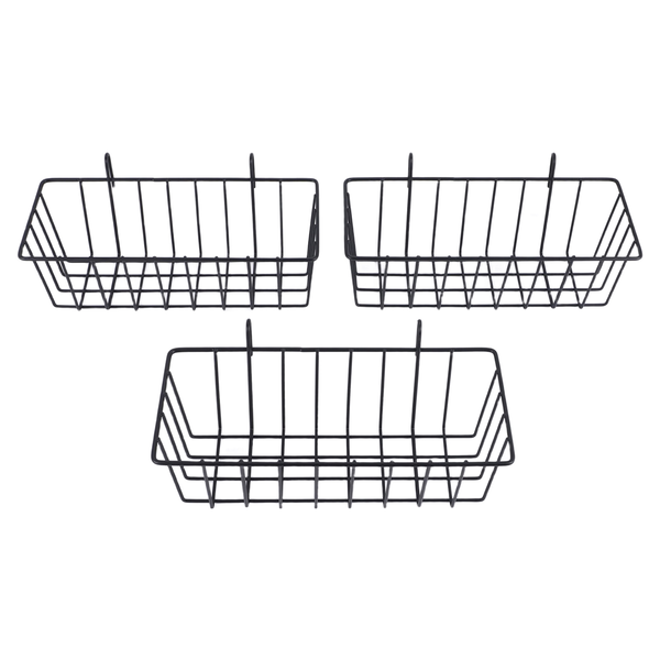 3 Pcs Wall Grid Panel Wire Basket For Cabinet &amp; Pantry Organization