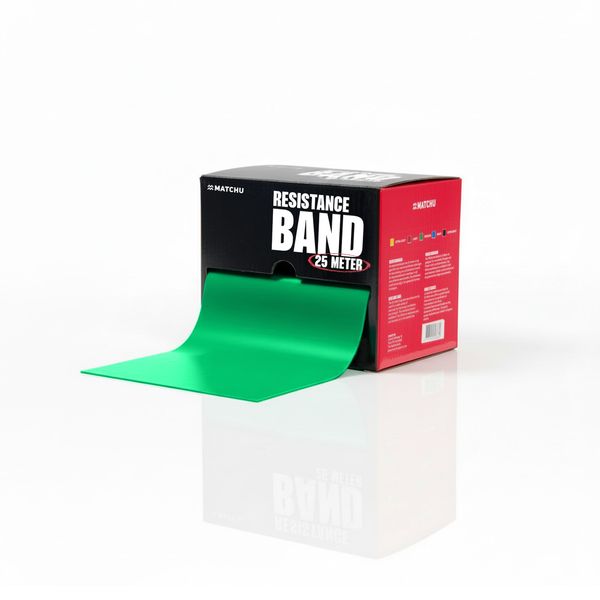 Resistance Band 25m Green - Medium 5-6kg - Dispenser Cut-to-Size Roll Latex