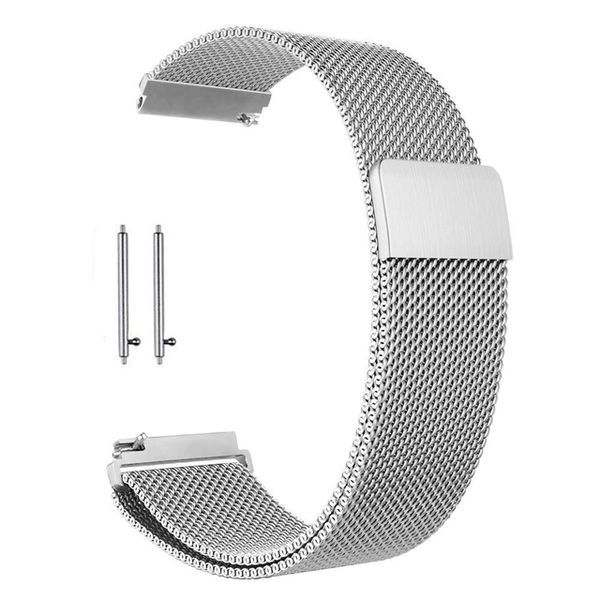 MDM S/Steel 22mm Universal Milanese Loop Strap -Silver