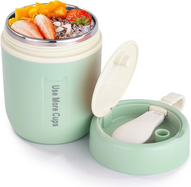 500ml Insulated Food Container Kids Thermal Hot Food with Folding Spoon