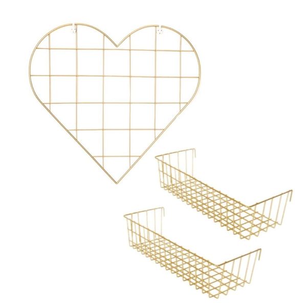 Decor Gift Wall Wire Plant Storage Basket Metal Plant Display 38cm-Set of 3
