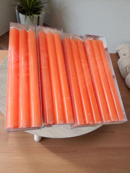 4 pic Orange Taper Candles