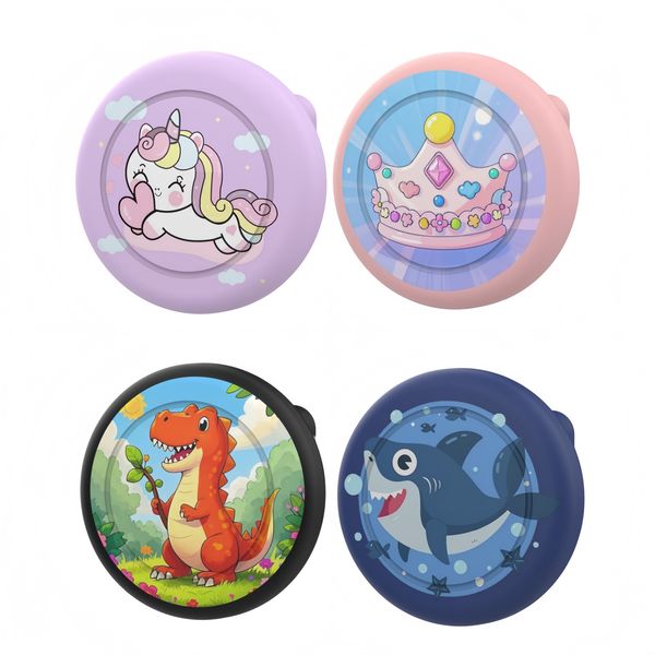 4 Pack Silicone Airtag Holder Case With Safety Brooch Pins For Kids