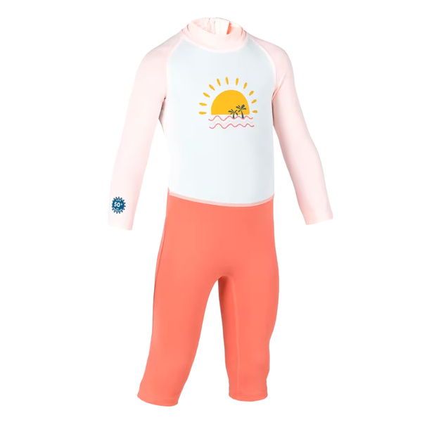 Nabaiji Baby / Kids' Swimming Long Sleeve UV-Protection Suit - Pink Print