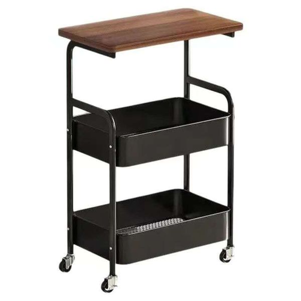 3 Tier Metal Rolling Utility Cart Organizer with Table Top