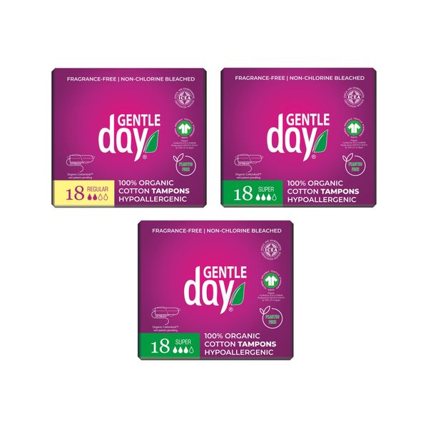 Gentle Day Organic Cotton Tampons Regular &amp; Super Set