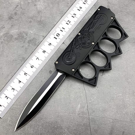 Knuckle Duster Switch Blade Knife Light Weight Self Defence Weapon