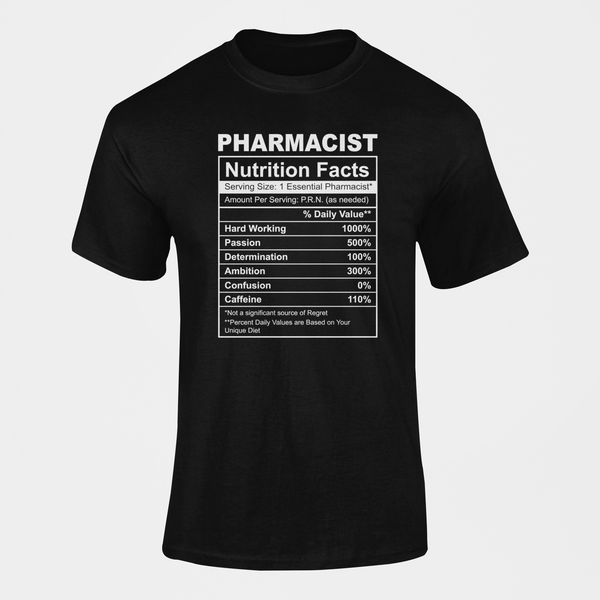Pharmacist Nutrition Facts Custom Printed Novelty Mug