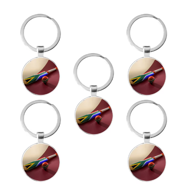 5PK Cricket South Africa Flag Keyring Souvenir Pendant Novelty Gift