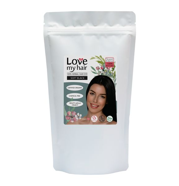Love My Hair 100% Herbal Hair Dye- Soft Black 100g
