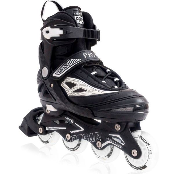 Pro Stars - Inline Skates with Illuminating Front Wheels Black and White